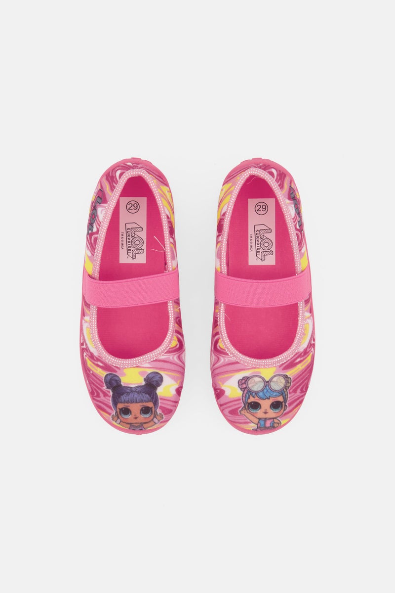 L.O.L. Surprise! Kids Girl Slip On Ballerina Shoes, Pink Combo - Image 3